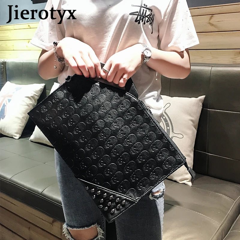 Ghost Head Skull Clutch Bag Envelope Crossbody Handbag