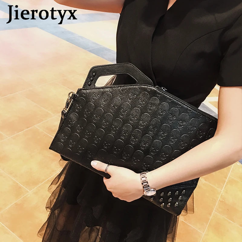 Ghost Head Skull Clutch Bag Envelope Crossbody Handbag