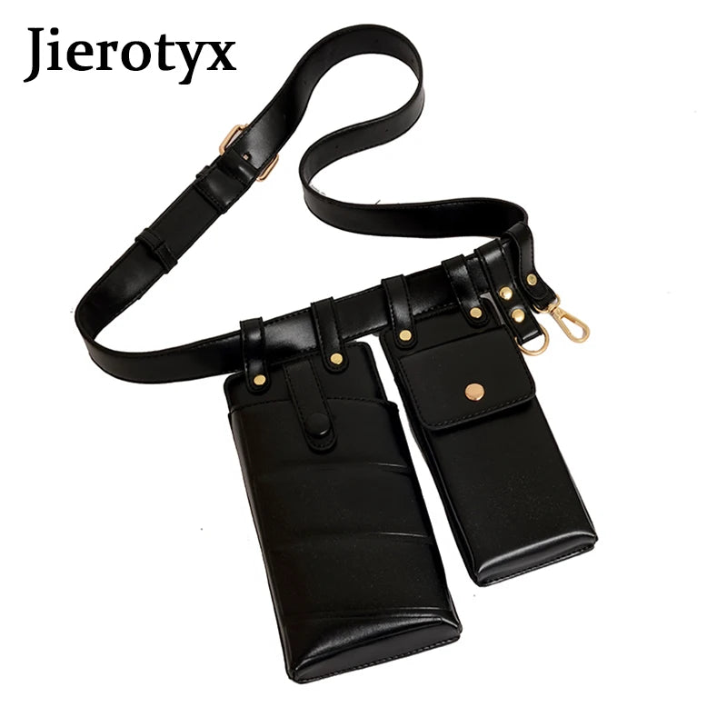 Gothic Women Waist Bags Mobile Phone Packs Hip-Hop Chest Bags