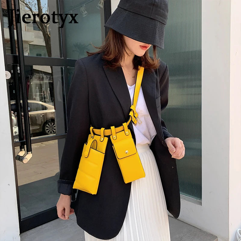 Gothic Women Waist Bags Mobile Phone Packs Hip-Hop Chest Bags