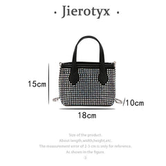 Square Rhinestone Chain Bucket Handbag for Women Evening Clutch