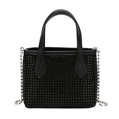 Square Rhinestone Chain Bucket Handbag for Women Evening Clutch