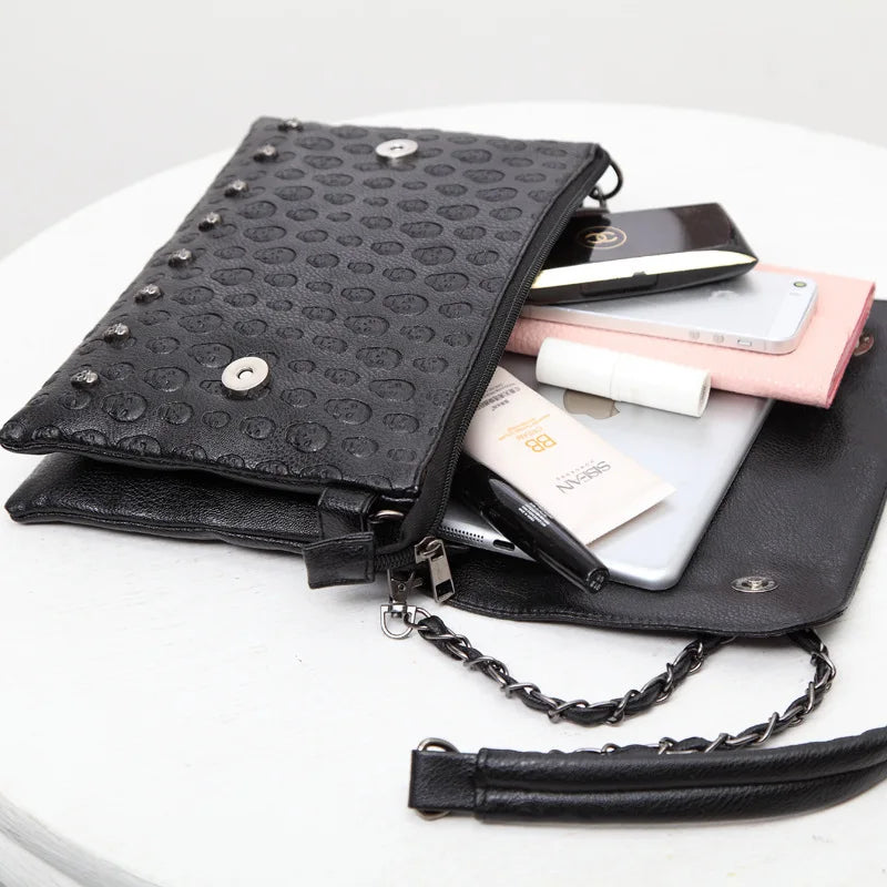 Arrival Women Handbag Rivet Gothic Skull Bags Chain Messenger Crossbody Shoulder