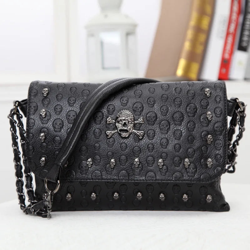 Arrival Women Handbag Rivet Gothic Skull Bags Chain Messenger Crossbody Shoulder