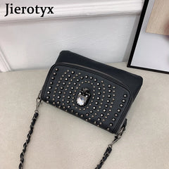 Women Shoulder Bag Punk Skull Tote Leather Crossbody Rivet INS Hot