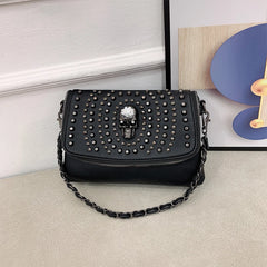 Women Shoulder Bag Punk Skull Tote Leather Crossbody Rivet INS Hot