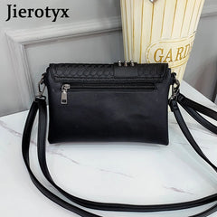 Vintage Skull Print Womens Handbags Flap Shoulder Bag Punk Rivet Lady Bags