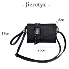 Vintage Skull Print Womens Handbags Flap Shoulder Bag Punk Rivet Lady Bags