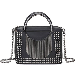 Vintage Tassel Handbag Women Crossbody Gothic Purses Studded Shoulder Bag