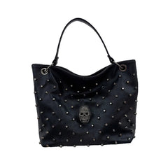 Skull Handbag Gothic Rivet Punk Shoulder Bag PU Leather Crossbody Purse