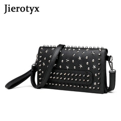 Women Rivet Tote Leather Messenger Bag Crossbody Handbags Punk