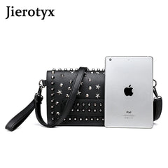 Women Rivet Tote Leather Messenger Bag Crossbody Handbags Punk