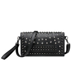 Women Rivet Tote Leather Messenger Bag Crossbody Handbags Punk