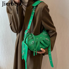 Women Shoulder Bag Tote Top Handle Handbag Pu Leather Gothic