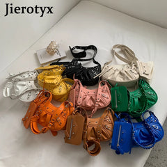 Women Shoulder Bag Tote Top Handle Handbag Pu Leather Gothic