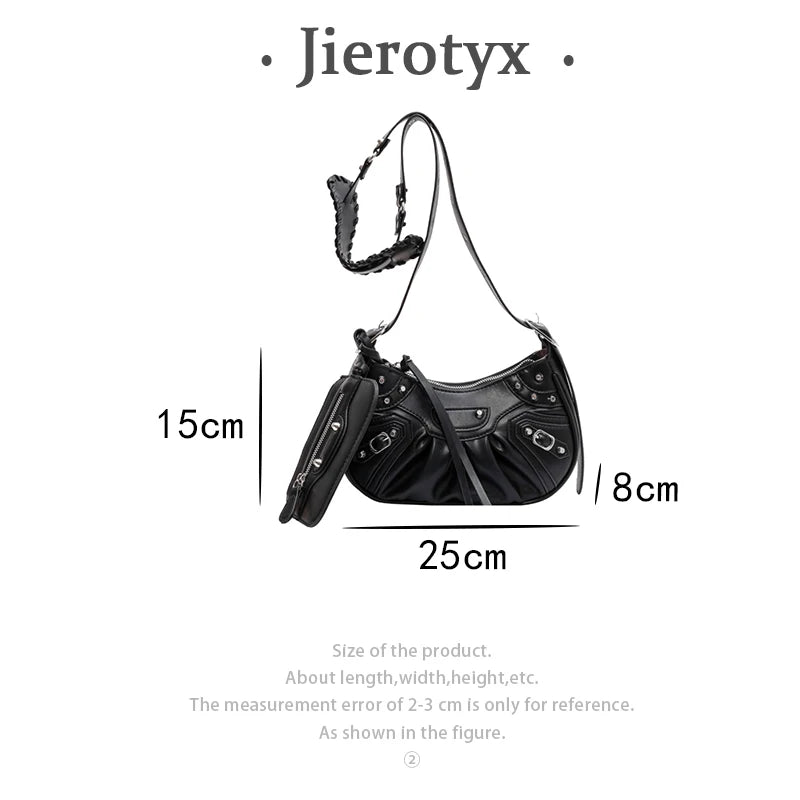 Women Shoulder Bag Tote Top Handle Handbag Pu Leather Gothic