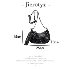 Women Shoulder Bag Tote Top Handle Handbag Pu Leather Gothic
