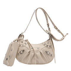 Women Shoulder Bag Tote Top Handle Handbag Pu Leather Gothic