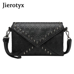 Women's Skull Prints Tote Handbag with Skull Rivets