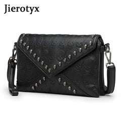 Women's Skull Prints Tote Handbag with Skull Rivets