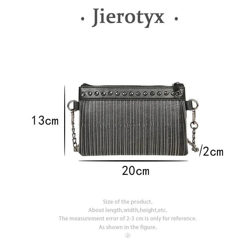 Tassel Rivet Small Crossbody Bag with Chain Strap for Girls