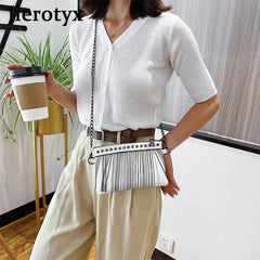 Tassel Rivet Small Crossbody Bag with Chain Strap for Girls