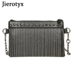 Tassel Rivet Small Crossbody Bag with Chain Strap for Girls