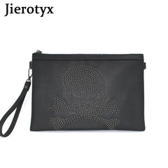 JIETOTYX Skull Purse Gothic Studded Punk Coffin Rivet Purses