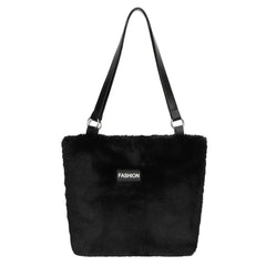 Winter Plush Shoulder Bag Ladies Handbags Casual Tote Bags for Women Large Cap