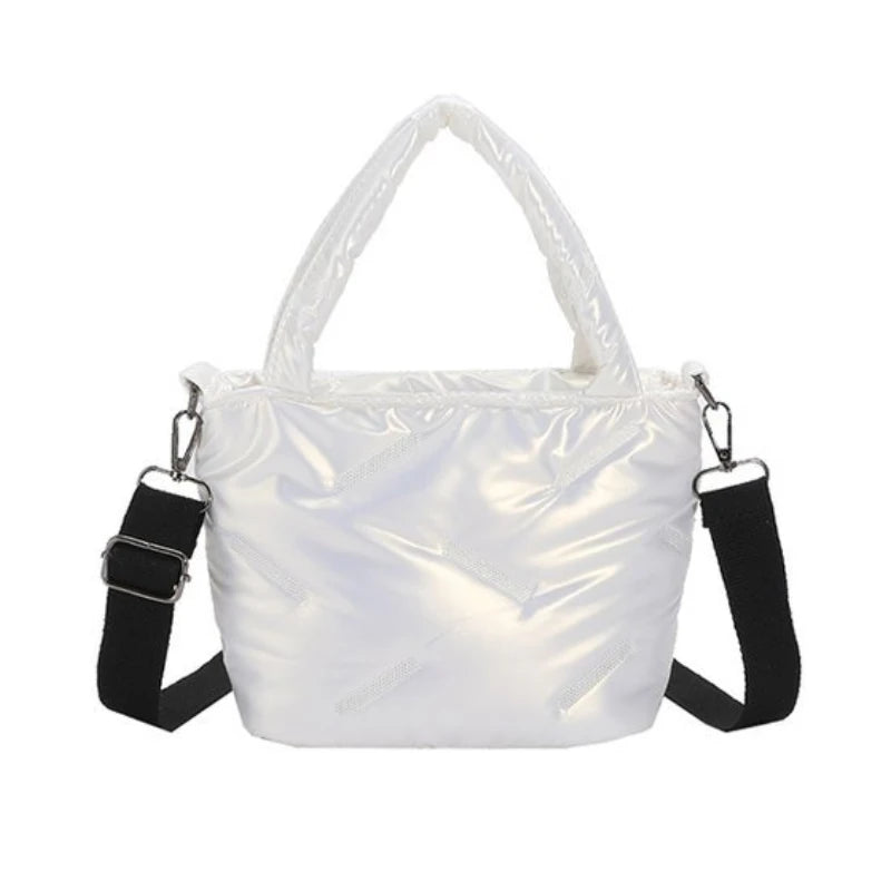 Women Down Bucket Bags Totes Space Cotton Handbag Crossbody Bags
