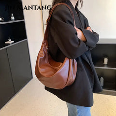 Half Moon Zipper Shoulder Side Bags for Women Large Crossbody Bag