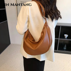 Half Moon Zipper Shoulder Side Bags for Women Large Crossbody Bag