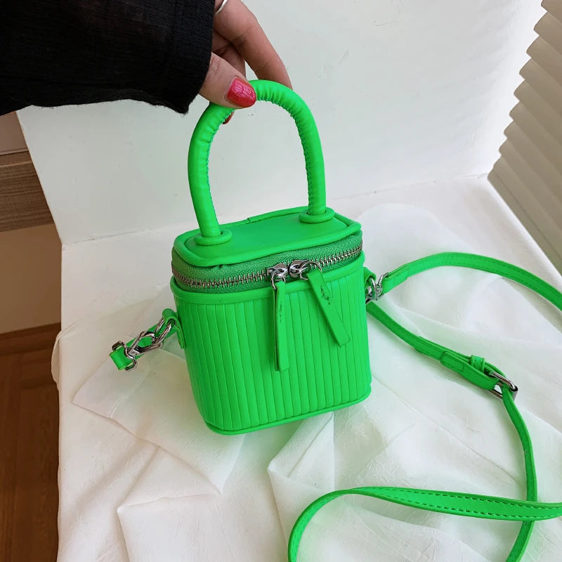 Mini Box PU Leather Crossbody Bag for Women Shoulder Handbag Purses