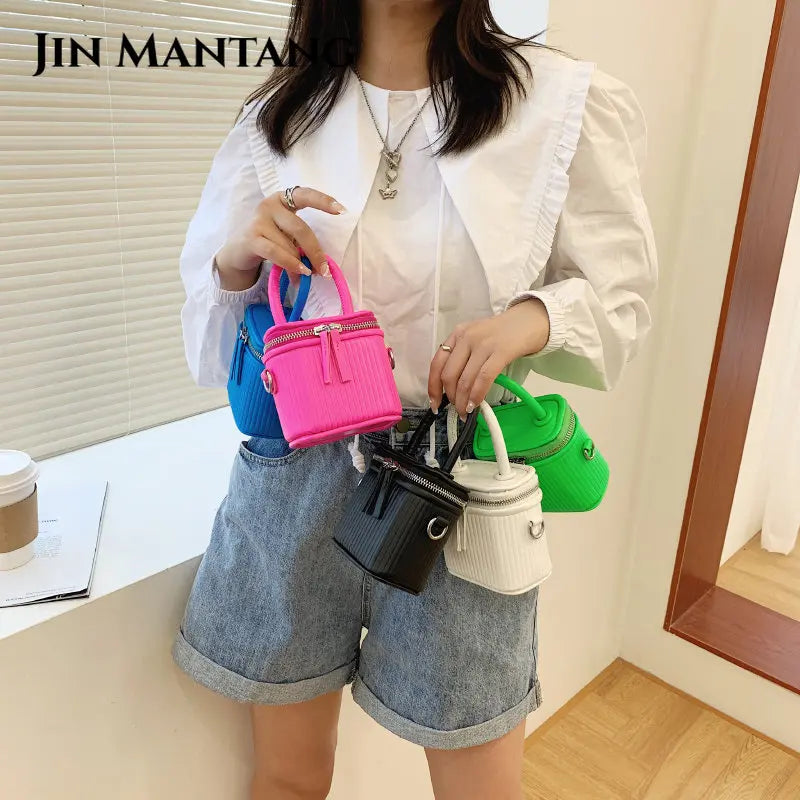 Mini Box PU Leather Crossbody Bag for Women Shoulder Handbag Purses