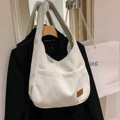 Corduroy Shoulder Side Bag Women Winter Casual Tote Handbag