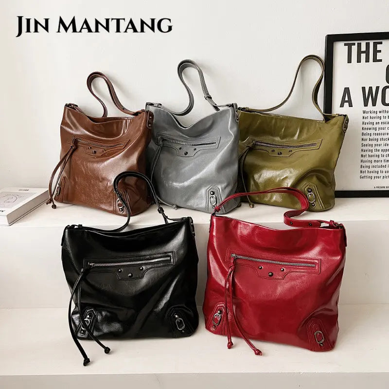 Retro PU Leather Shoulder Bag Women Crossbody Totes Travel