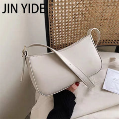 Women's PU Leather Zipper Underarm Bag Casual Travel Crossbody Handbag