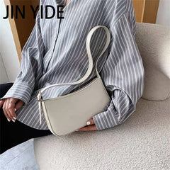 Women's PU Leather Zipper Underarm Bag Casual Travel Crossbody Handbag