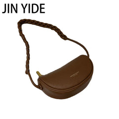 Large Half Moon Leather Crossbody Shoulder Bag for Women
