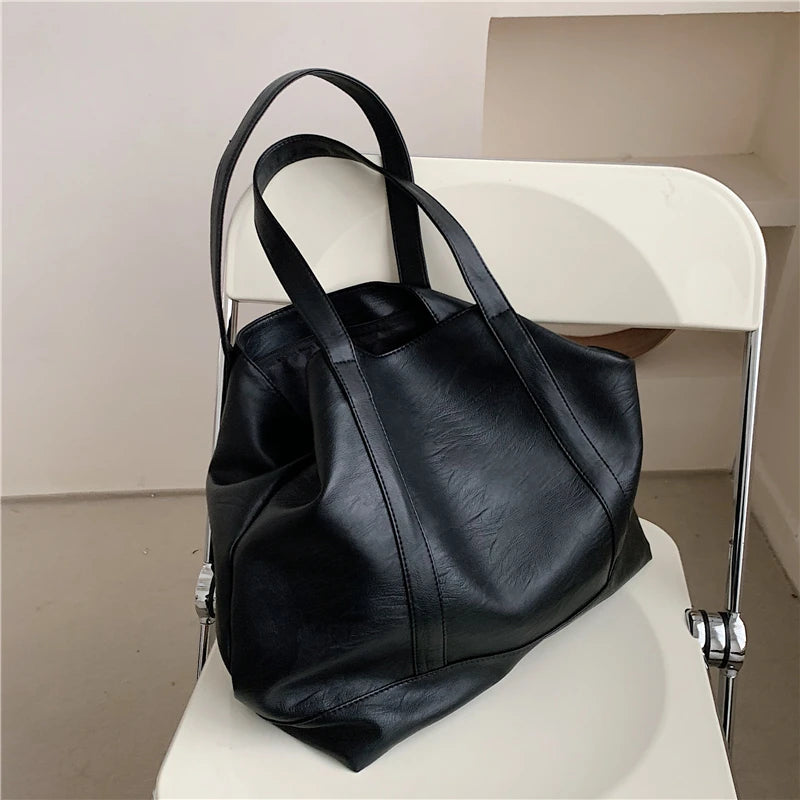 Women's Large Soft Tote Shoulder Bag Green