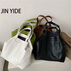 Women's Large Soft Tote Shoulder Bag Green