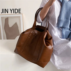 Women's Large Soft Tote Shoulder Bag Green