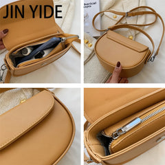 Small Saddle Crossbody Bags Short Handle Semicircular Ladies Handbags