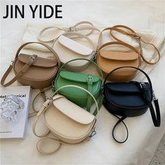 Small Saddle Crossbody Bags Short Handle Semicircular Ladies Handbags