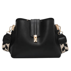 Vintage Small Leather Bucket Crossbody Bag for Women Lady Handbag