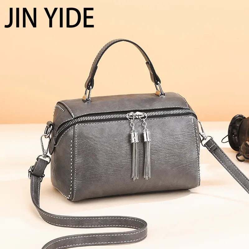 Rivet Leather Handbag Multicolor Crossbody Bag for Ladies