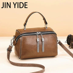 Rivet Leather Handbag Multicolor Crossbody Bag for Ladies