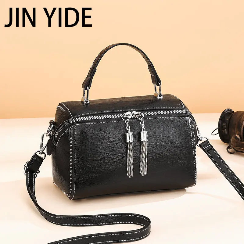 Rivet Leather Handbag Multicolor Crossbody Bag for Ladies