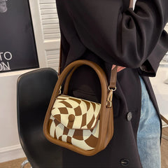Graffiti Print Shoulder Bag Women's PU Leather Crossbody Tote