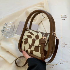 Graffiti Print Shoulder Bag Women's PU Leather Crossbody Tote
